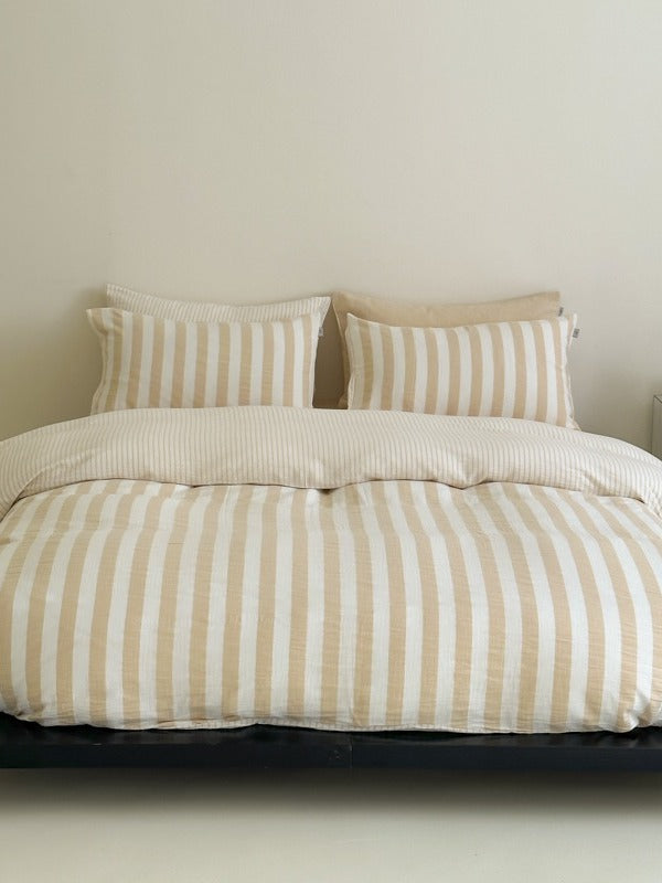 Seoul Stripe Cotton Seersucker Duvet Cover original reference image 3
