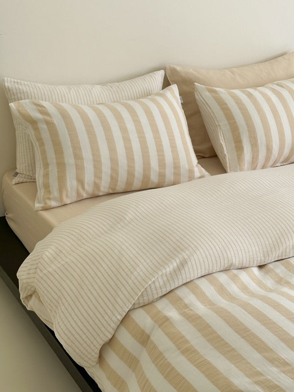 Seoul Stripe Cotton Seersucker Duvet Cover original reference image 4