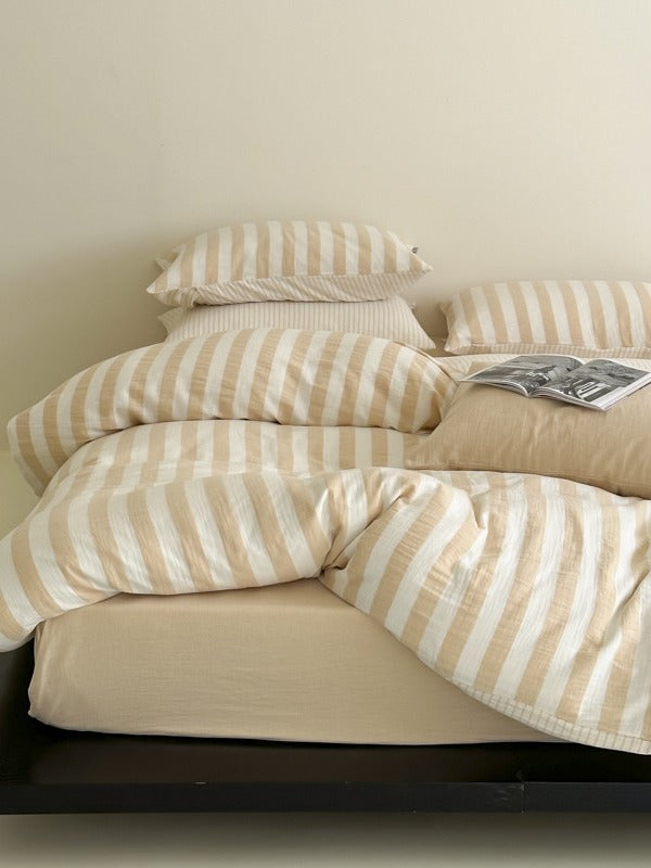 Seoul Stripe Cotton Seersucker Duvet Cover original reference image 6