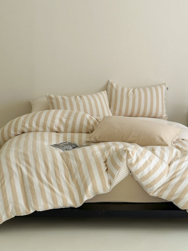 Seoul Stripe Cotton Seersucker Duvet Cover original reference image 8