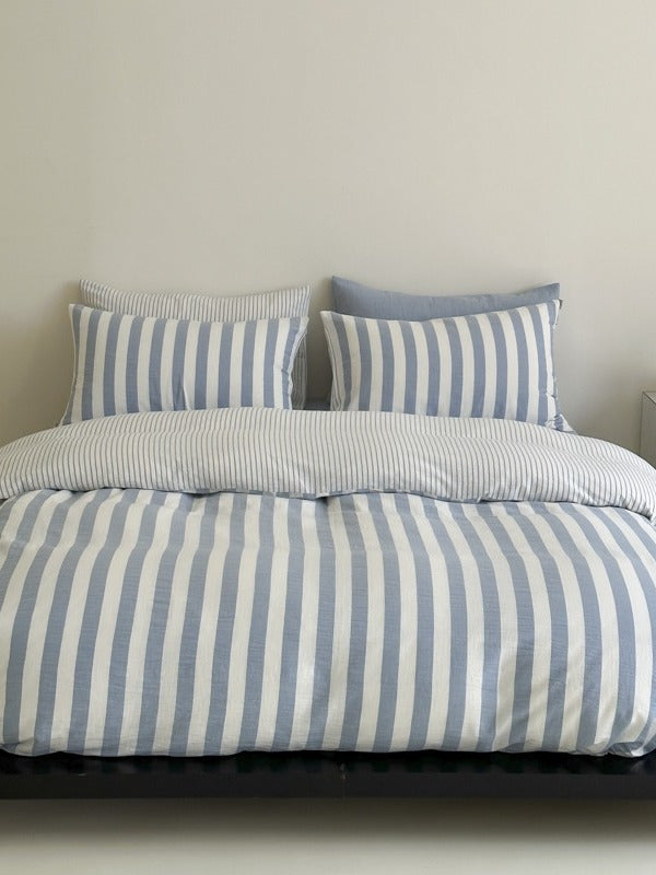 Seoul Stripe Cotton Seersucker Duvet Cover original reference image 9