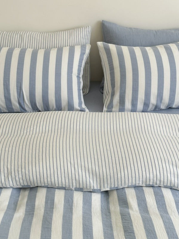 Seoul Stripe Cotton Seersucker Duvet Cover original reference image 10
