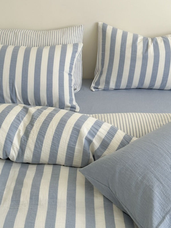 Seoul Stripe Cotton Seersucker Duvet Cover original reference image 11