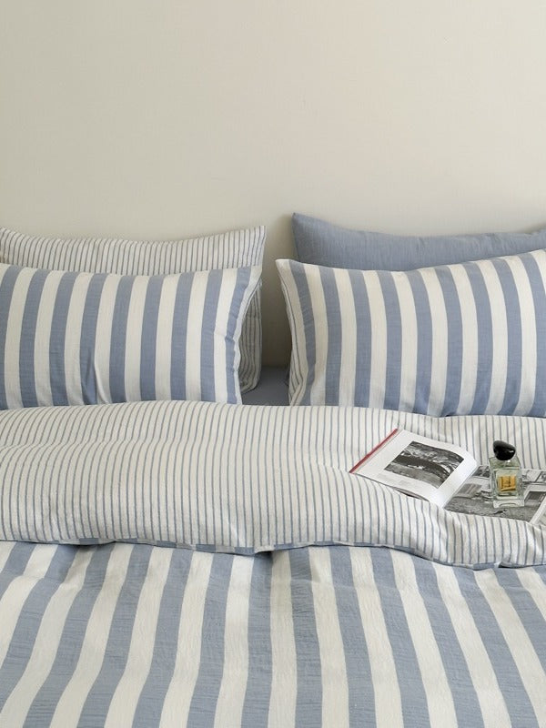 Seoul Stripe Cotton Seersucker Duvet Cover original reference image 12