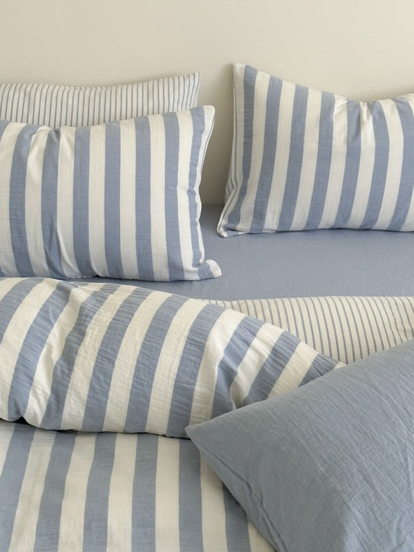Seoul Stripe Cotton Seersucker Duvet Cover original reference image 13