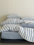 Seoul Stripe Cotton Seersucker Duvet Cover original reference image 15