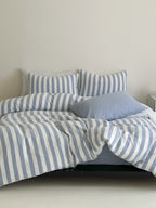 Seoul Stripe Cotton Seersucker Duvet Cover original reference image 16