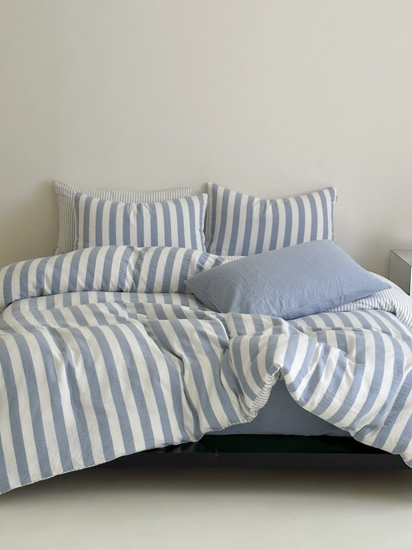 Seoul Stripe Cotton Seersucker Duvet Cover original reference image 16