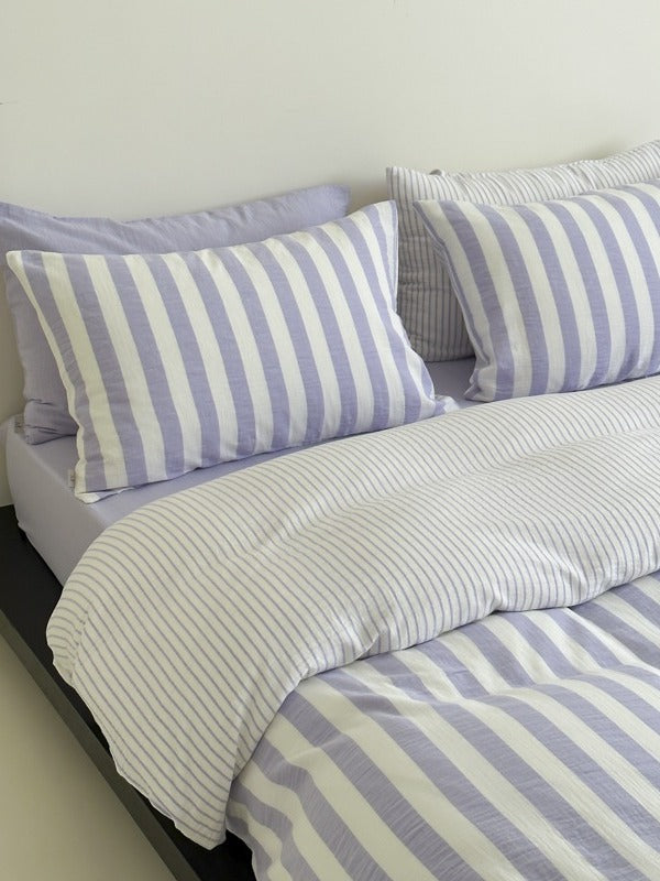 Seoul Stripe Cotton Seersucker Duvet Cover original reference image 18