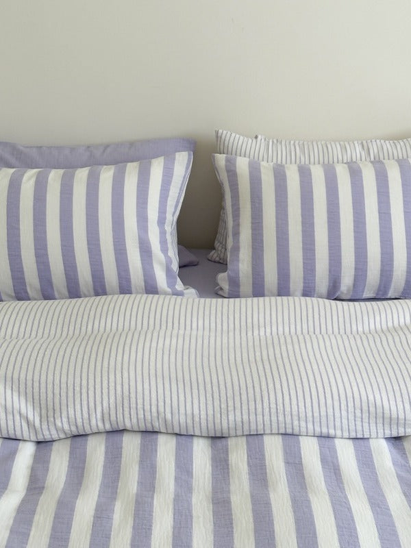 Seoul Stripe Cotton Seersucker Duvet Cover original reference image 19