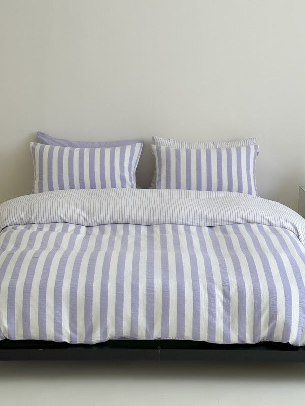 Seoul Stripe Cotton Seersucker Duvet Cover original reference image 21