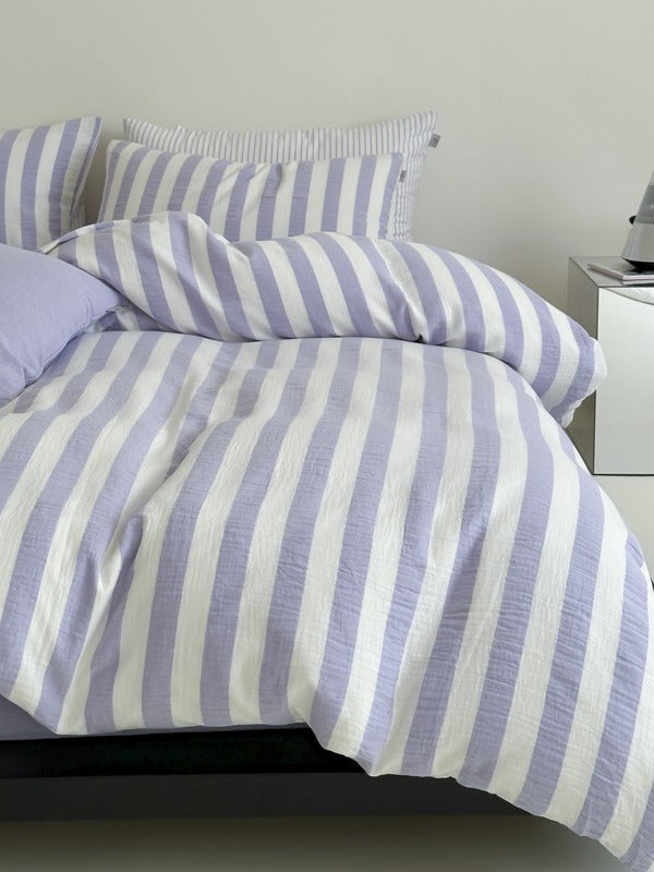 Seoul Stripe Cotton Seersucker Duvet Cover original reference image 23