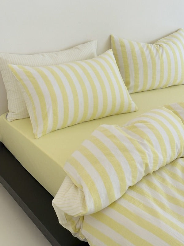 Seoul Stripe Cotton Seersucker Duvet Cover original reference image 31