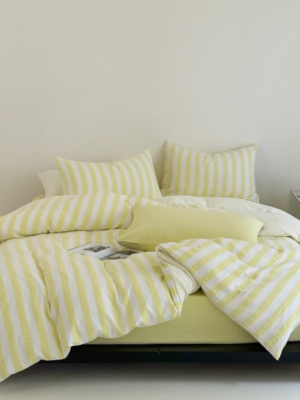 Seoul Stripe Cotton Seersucker Duvet Cover original reference image 32