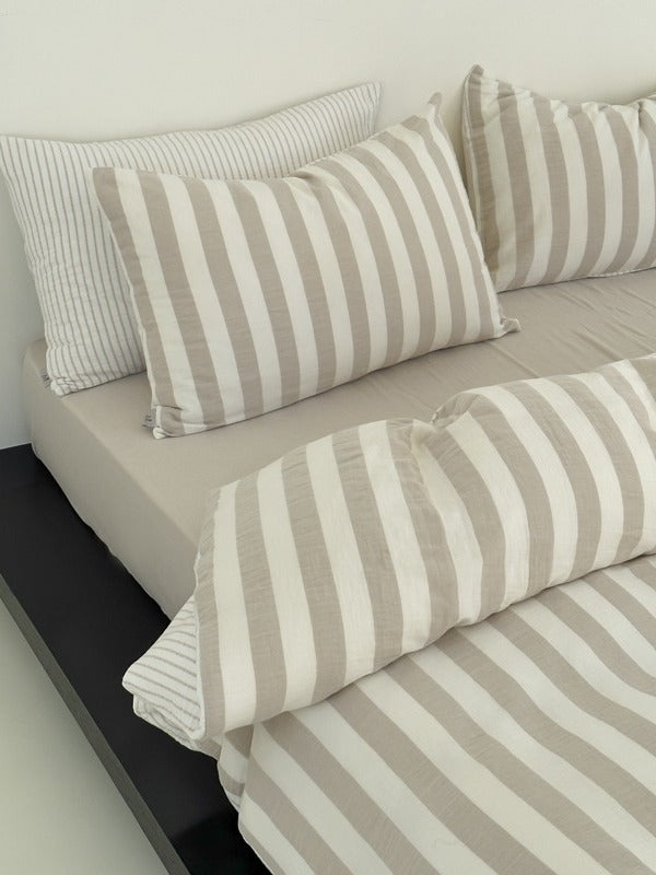 Seoul Stripe Cotton Seersucker Duvet Cover original reference image 33