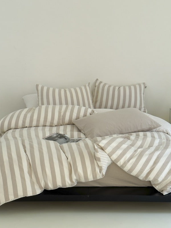 Seoul Stripe Cotton Seersucker Duvet Cover original reference image 36