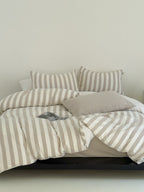 Seoul Stripe Cotton Seersucker Duvet Cover original reference image 36