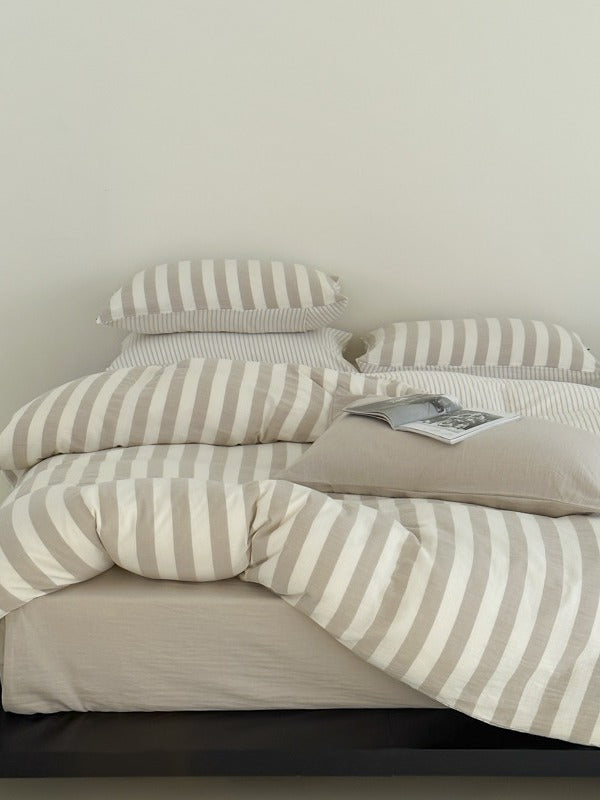 Seoul Stripe Cotton Seersucker Duvet Cover original reference image 37