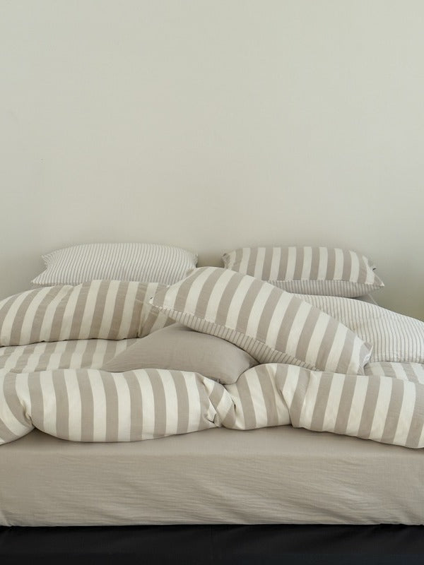 Seoul Stripe Cotton Seersucker Duvet Cover original reference image 38