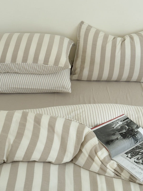 Seoul Stripe Cotton Seersucker Duvet Cover original reference image 39