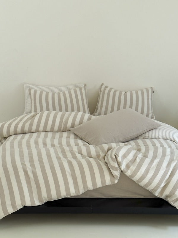 Seoul Stripe Cotton Seersucker Duvet Cover original reference image 40