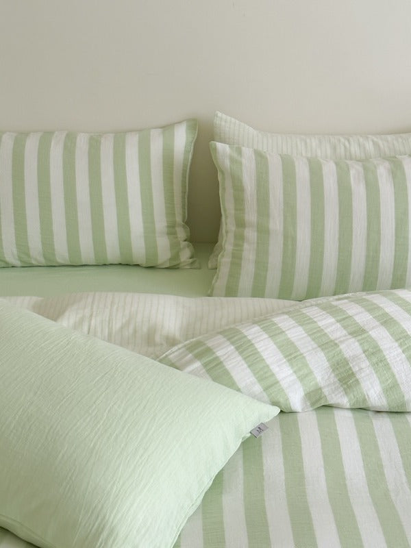 Seoul Stripe Cotton Seersucker Duvet Cover original reference image 41