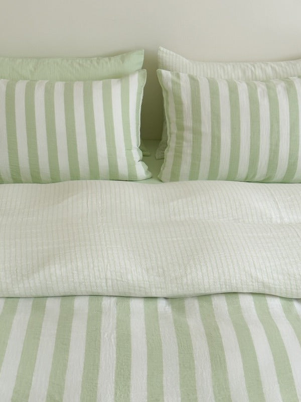 Seoul Stripe Cotton Seersucker Duvet Cover original reference image 42