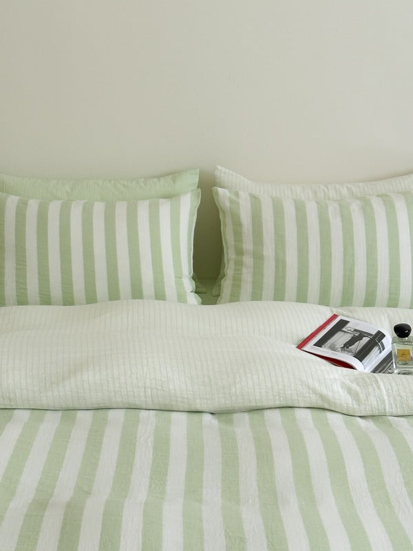 Seoul Stripe Cotton Seersucker Duvet Cover original reference image 43