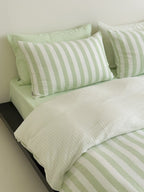Seoul Stripe Cotton Seersucker Duvet Cover original reference image 44