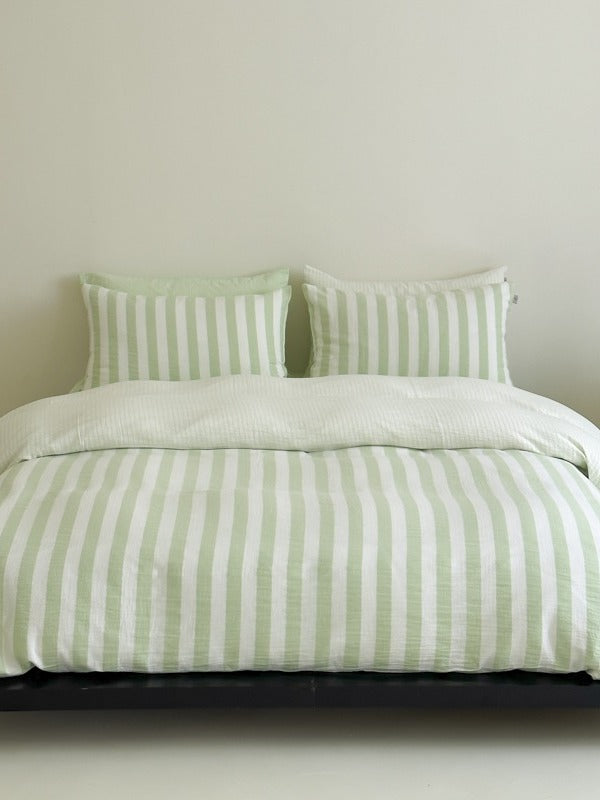 Seoul Stripe Cotton Seersucker Duvet Cover original reference image 45