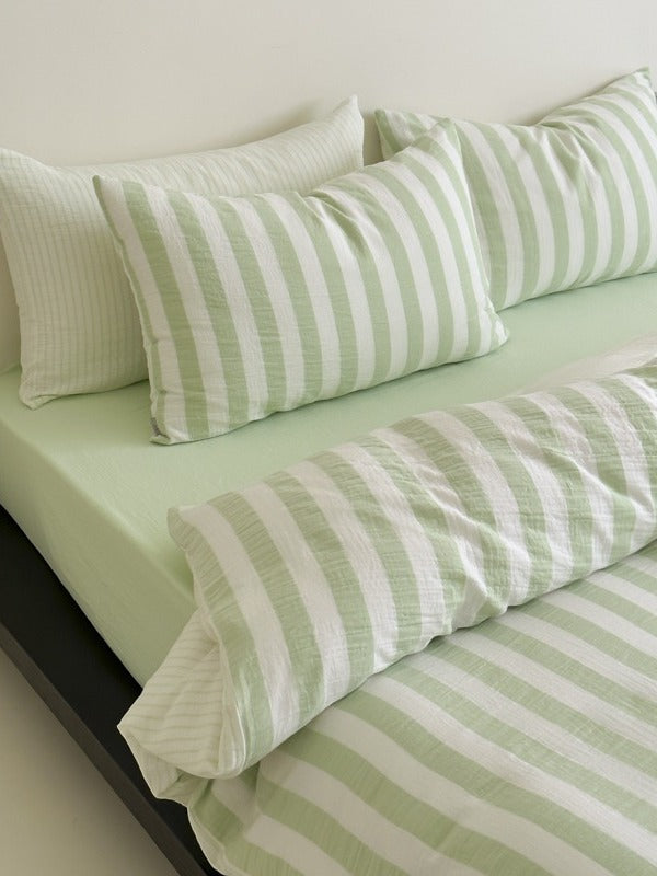 Seoul Stripe Cotton Seersucker Duvet Cover original reference image 46