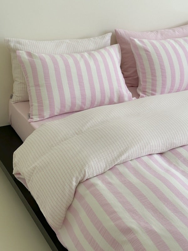 Seoul Stripe Cotton Seersucker Duvet Cover original reference image 49