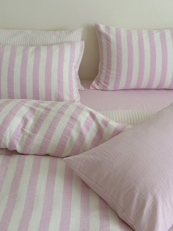 Seoul Stripe Cotton Seersucker Duvet Cover original reference image 53