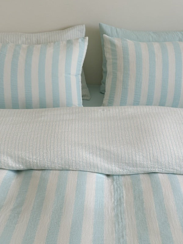 Seoul Stripe Cotton Seersucker Duvet Cover original reference image 57