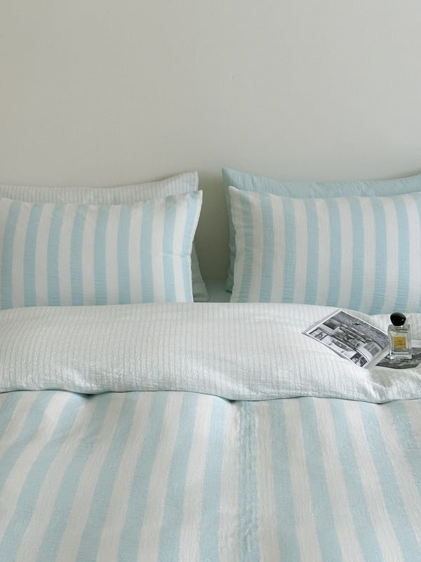 Seoul Stripe Cotton Seersucker Duvet Cover original reference image 58