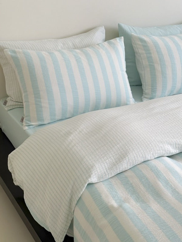 Seoul Stripe Cotton Seersucker Duvet Cover original reference image 59