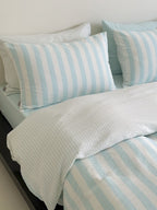 Seoul Stripe Cotton Seersucker Duvet Cover original reference image 59