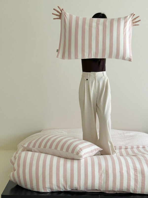 Seoul Stripe Cotton Seersucker Duvet Cover original reference image 71