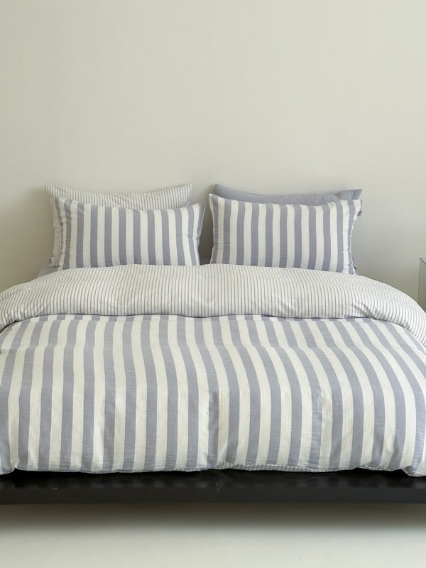 Seoul Stripe Cotton Seersucker Duvet Cover original reference image 73