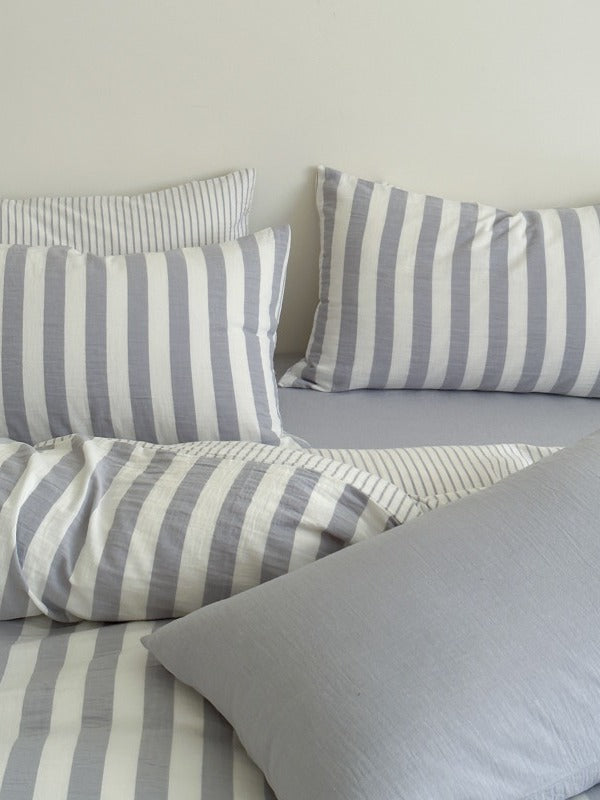Seoul Stripe Cotton Seersucker Duvet Cover original reference image 74