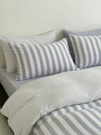 Seoul Stripe Cotton Seersucker Duvet Cover original reference image 75
