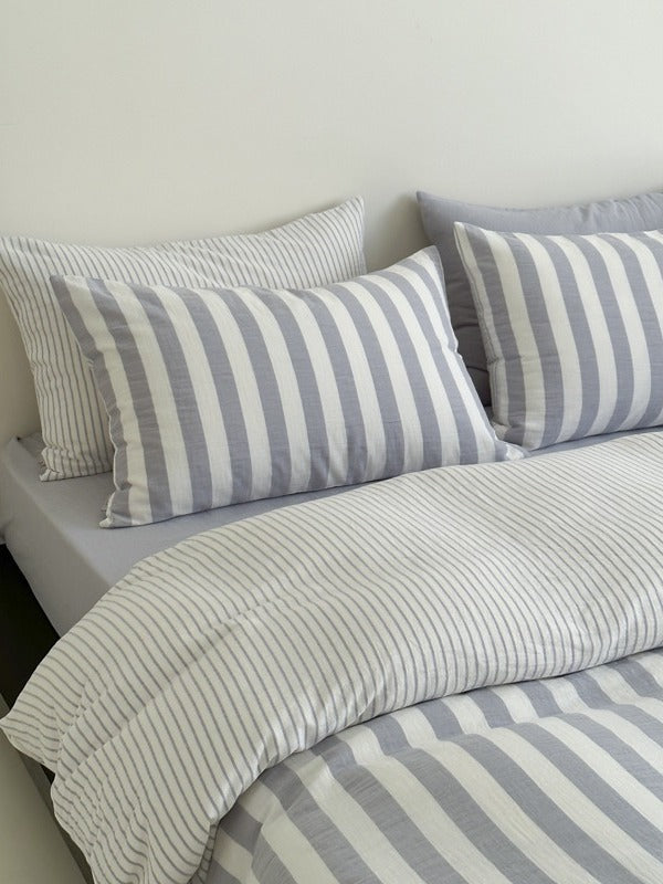Seoul Stripe Cotton Seersucker Duvet Cover original reference image 75