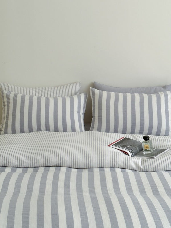 Seoul Stripe Cotton Seersucker Duvet Cover original reference image 76