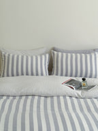 Seoul Stripe Cotton Seersucker Duvet Cover original reference image 76