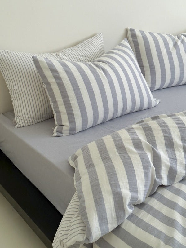 Seoul Stripe Cotton Seersucker Duvet Cover original reference image 78