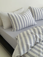 Seoul Stripe Cotton Seersucker Duvet Cover original reference image 78