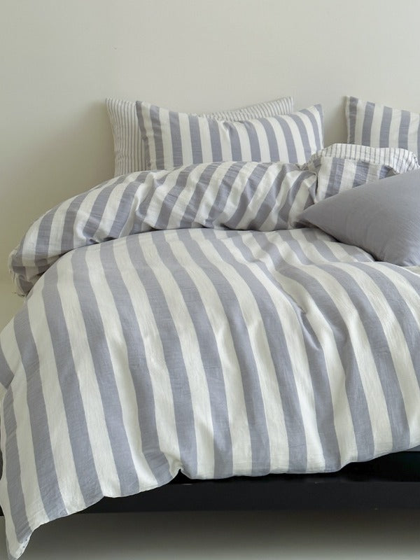 Seoul Stripe Cotton Seersucker Duvet Cover original reference image 79