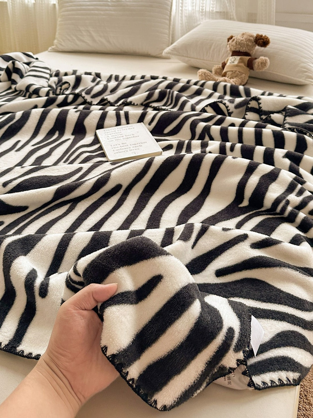 Serengeti Animal Print Plush Throw Blanket original reference image 1