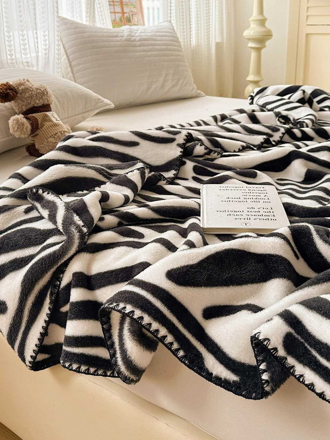 Serengeti Animal Print Plush Throw Blanket original reference image 2