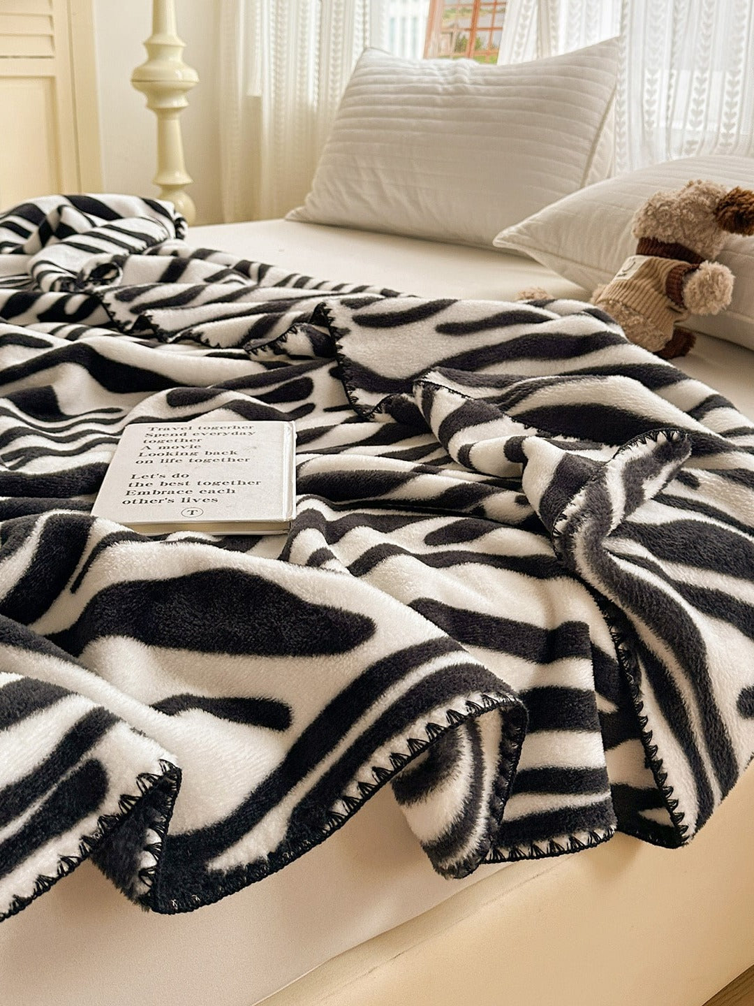 Serengeti Animal Print Plush Throw Blanket original reference image 3